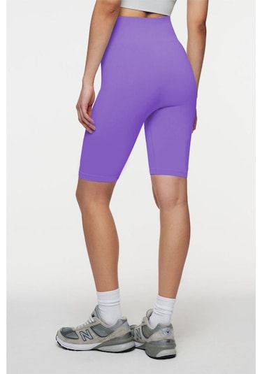Mistirik Jerovin Model Toparlayıcı Örme Seamless Push Up Etkili Kısa Şort Lila Renk Lila