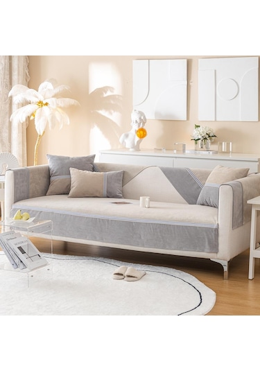 Gri Su Geçirmez Kanepe Kapakları Kaymaz Kanepe Minderi Oturma Odası Ev Dekor İçin Evrensel Kanepe Kapakları 70x70cm s