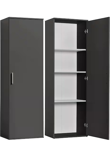 Syra Çok Amaçlı Dolap - Kiler Dolabı - Banyo Dolabı - 60 Cm Antrasit
