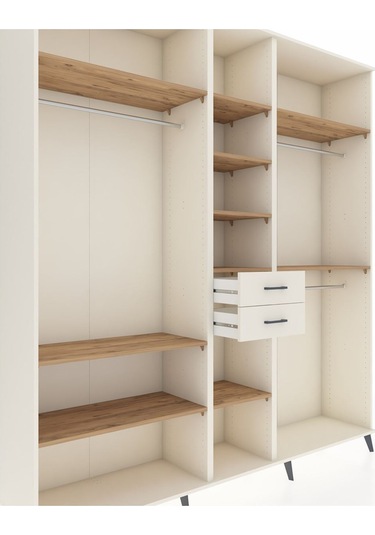 Hyperion Dolap 10 Raflı 2 Çekmeceli 3 Askılı 220x44x243 Aytaşı-çam/aytaşı Atlas Çam/aytası