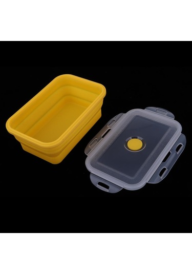 Homyl Katlanır Silikon Öğle Yemeği Kutusu Kase Bento 800ml-sarı 800ml Sarı Çok Renkli