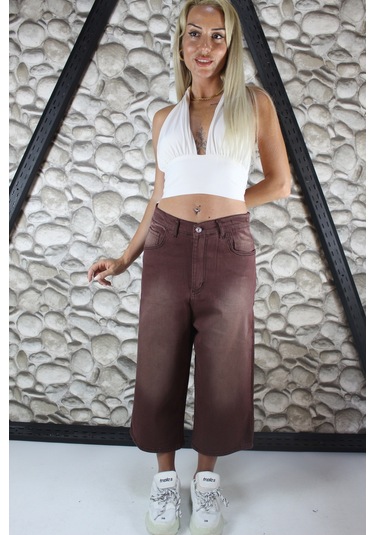 St.poll Unisex Baggy Şortolon Kahverengi