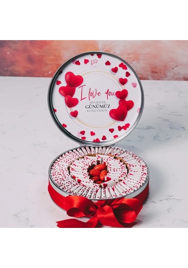 Metal Kutu Uçuşan Kalpler 80 Adet