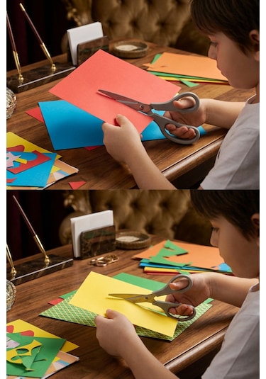 Makri Home 2'li Çok Amaçlı Makas Seti Küçük Boy Gri, 14.5 Cm