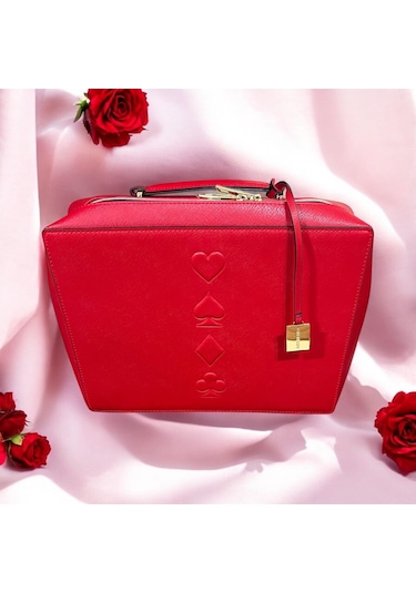 Estee Lauder Kırmızı Kozmetik Ve Seyahat Makyaj Çantası Genişli-33-uzunluk-28- Mükemmel Kırmızı