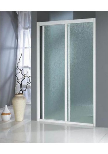 Blackline Ön Cephe 1 Sabit 1 Kayar Beyaz Mika Duşakabin 120 x 129 CM