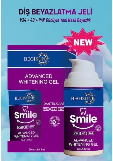 Begisun V34 Leke Karşıtı Diş Beyazlatıcı Mor Jel 50 ML