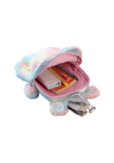 Unicorn Kız Okul Çantası Peluş Sırt Çantası Çocuk Fermuarlı Hafif Sırt Çantası Tek Beden Diğer