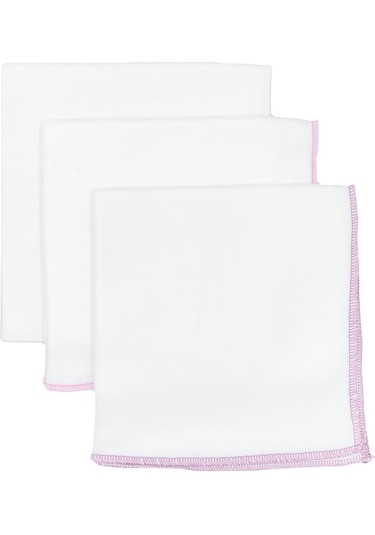 Bebekevi 756 10 Parça Penye Mendil 25 x 25 CM Pembe