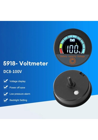 Dc 8-100v Lityum Kurşun-asit Dairesel Dijital Ekran Ölçer, Şartname: Gömülü Kurulum Diğer