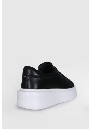Lufian Erkek Gage Deri Sneaker Ayakkabı 112230205 Siyah Siyah