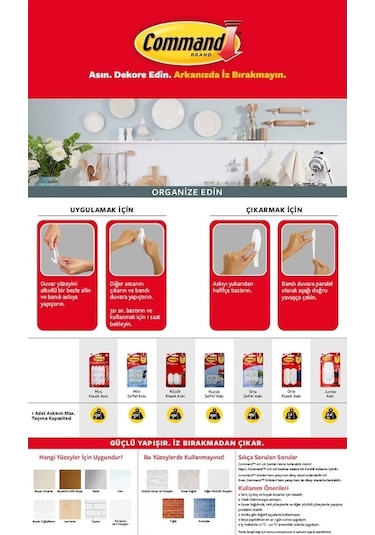 3M Command 17201-4PK Cırt Bant Orta Boy