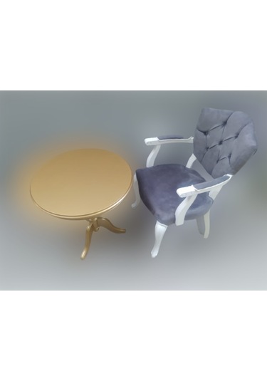 Bengimobilya Fiskos-Berjer Sandalye Kelebek Model Parlak Beyaz-Ceviz Babyface (495734459) Altın