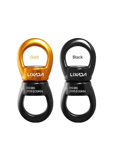 Novahub Lixada Swing Swivel 30kn Güvenli Dönme Aygıtı, Swing Spinner Karabina Döner Tırmanma İpi Dönme Cihazı Web Ağaç Salıncağı Kurma Hamak İçin Altın, Swing Spinner Karabina, Altın