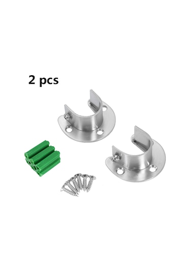 Qingmipy 32mm Çelik Gömlek Asma Kolu Tabanı, Banyo Havlu/perde Çubuğu Bağlantı Tabanı, 2 Adet, Kalın Çelik, Dolap İçin Açık Flanş Tabanı