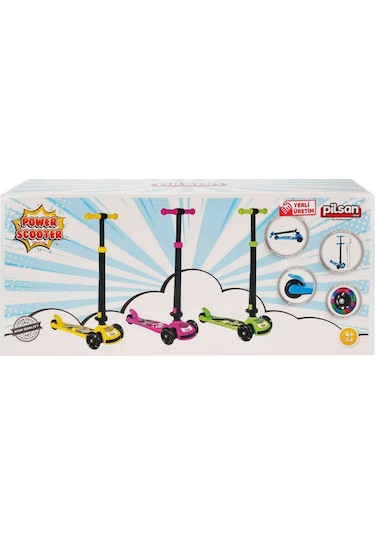 Pilsan Power Işıklı 3 Tekerlekli Scooter Kırmızı 07 354
