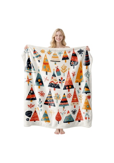 Noel Fral Küçük Battaniye Festival Atmosferi Pratik Kullanım-mt-flr-212 150 200 Yeşil