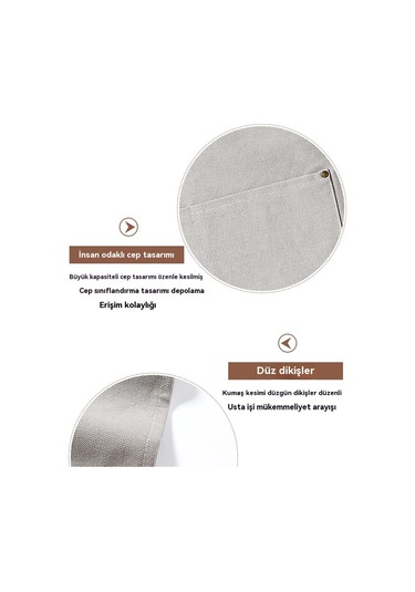 Çok Cepli Mutfakççalışmaönlükalınışılmışkan Vas Aşınmaya Da Liönlüngönül Greyish Green