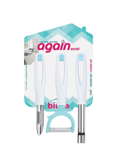 Again Sebze Oyacağı & Elma Soyacağı & Sebze Soyacağı Mavi-Beyaz