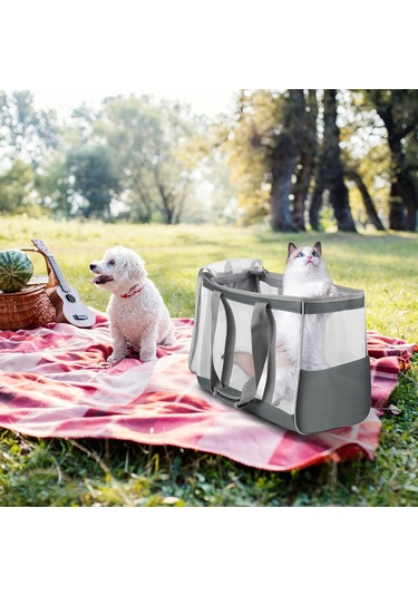 Funadd Portable Breathable Pet Bag Outdoor Shoulder Tote Bag Grey