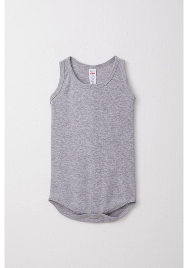 Breeze Erkek Bebek Çıtçıtlı Atlet Zıbın Body Jakarlı 9 Ay-3 Yaş, Gri Melanj Gri Melanj