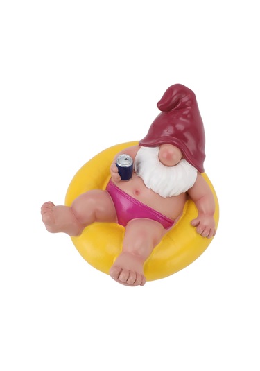 Hangfox Sarı Reçine Cüce Heykeli - Havuz, Göl, Bahçe Dekorasyonu - Su Üstünde Yüzen Funny Outdoor Ve Indoor Ornament