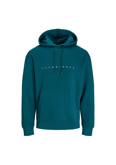 Jack & Jones Erkek Sweatshirt Petrol 12233972 Jjestar Jj Sweat Hood Noos 25kw21000336 W2100393 Petrol PETROL