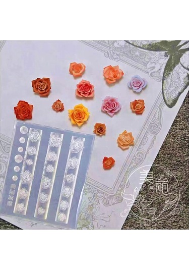 1 Adet Manolya Çiçek Yılan Gül Çiçek 3d Akrilik Tırnak Kalıp Nail Art Süslemeleri Silikon Damgalama Plakaları Tırnak Aksesuarları Şarap Kırmızı