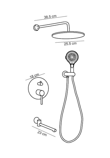 Fj-4153f Fırçalanmış Rose Ankastre Duş Seti Rose
