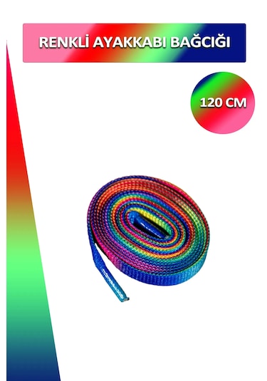 Renkli Ayakkabı Bağcığı Yassı Bağcık 120 Cm