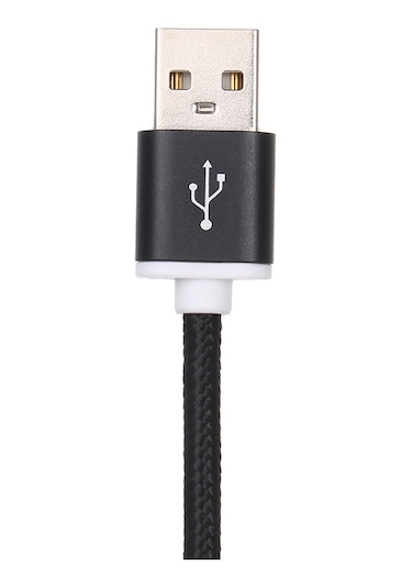 Konesam 1m Siyah Nylon Örgülü Şarj Kablosu, Type-c/micro Usb Çift Arayüzlü, Android Ve Type-c Cihazlar İçin Dayanıklı Alüminyum Uçlar
