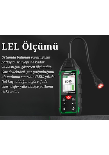 Sndway Sw-733gs Hassas Yanıcı Gaz Dedektörü Ppm Ve Lel Ölçer