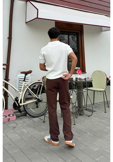 Flaw Müslin Kumaş Baggy Pantalon Kahverengi Kahverengi