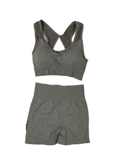 Kadın Yoga Seti Şeftali Yüksek Bel Kalça Kaldırıcı Spor Seti Toparlayıcı Darbeye Dayanıklı Hızlı Kuruyan Koşu Pantolonu Fitness Yoga Kıyafetleri Haki Yeşil