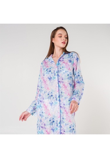 Helen Vual Plaj Gömlek Elbise Mor