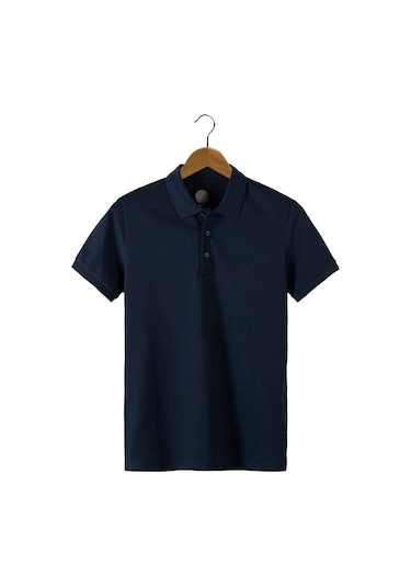 Veaven Erkek Lacivert Slim Fit Polo Yaka T-shirt Lacivert