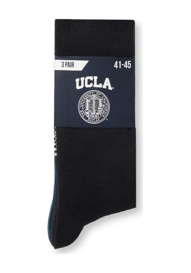 Sılvıus 3'lü Siyah Lacivert Koyu Gri Uzun Jakarlı Standard Fit Unisex Çorap Siyah Lacivert Koyu Gri