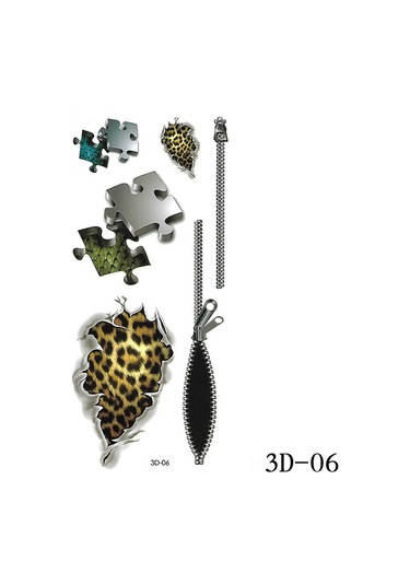 Vkemall 3d Dövme Sticker - Su Geçirmez Kelebek & Çiçek Desenli - 90x190mm