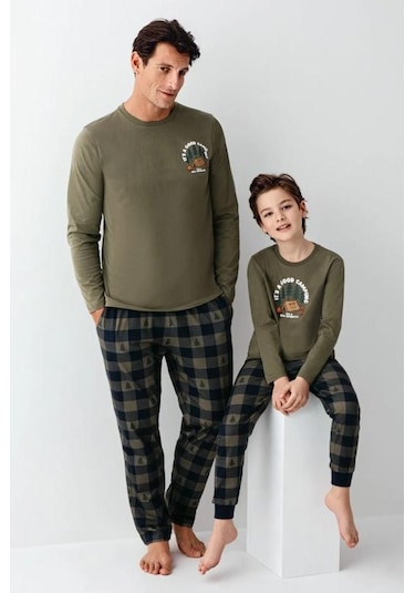 Arnetta Erkek Çocuk Haki Pijama Takımı 3500-2 Haki