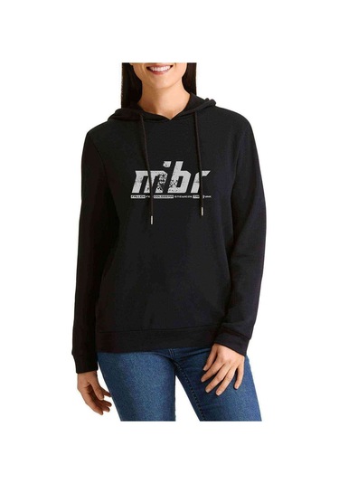 Mibr Cs Go Baskılı Siyah Kadın Kapşonlu Sweatshirt