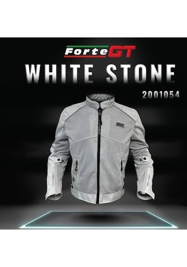 Forte Gt 1054 White Stone 7 Parça Full Korumalı Yazlık Motosiklet Montu Beyaz