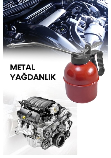 Profesyonel Endüstriyel Kırmızı Metal Yağdanlık 500cc Kırmızı