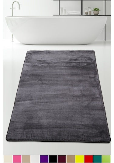 Bonny Home Elite Antrasit 80x150 Cm Peluş Banyo Paspası Kaymaz Antrasit