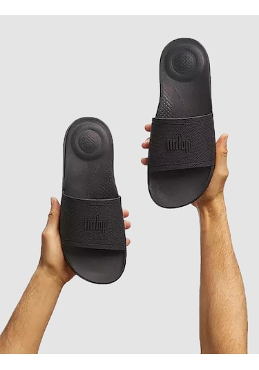 Fitflop İqushıon Slıdes Eq4 Siyah Erkek Terlik Siyah
