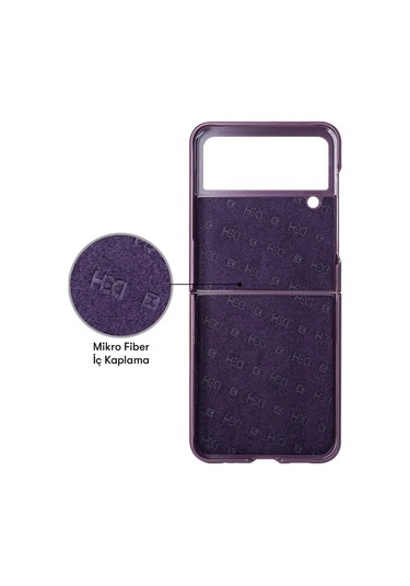 Samsung Galaxy Z Flip 4 Kılıf Hbc-155 Lizbon Kapak - Derin Mor