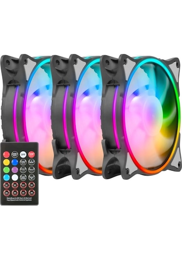 Green Gfk120m-argb Huracan Kıt 3x12cm Fan Kumandalı Bilgisayar Kasa Fanı