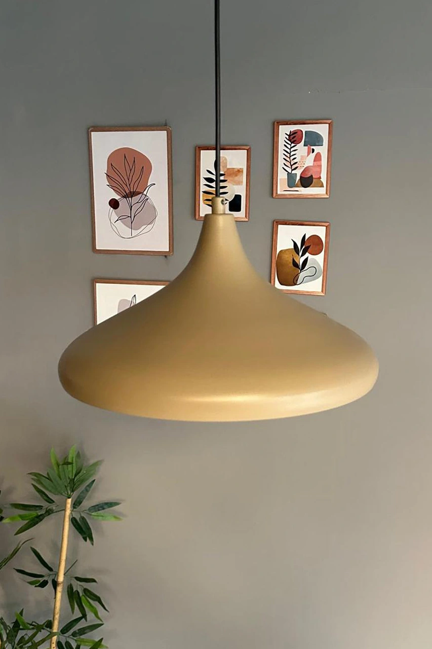 Champion Bej Tekli Avize Kafe Iç Mekan Salon Oturma Odası Mutfak Yatak Odası Sarkıt Modeli Bej