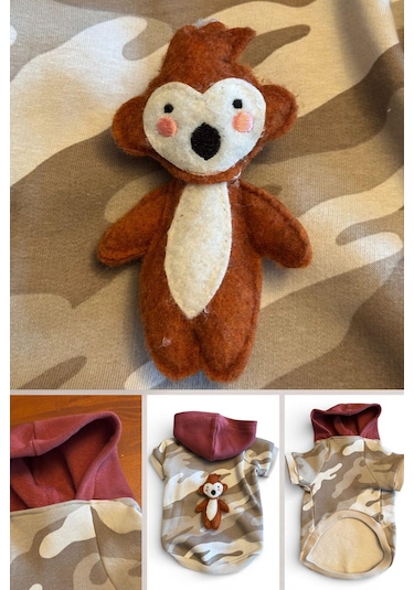 Safari Friends Kapüşonlu Kedi Sweatshirt Küçük Irklar