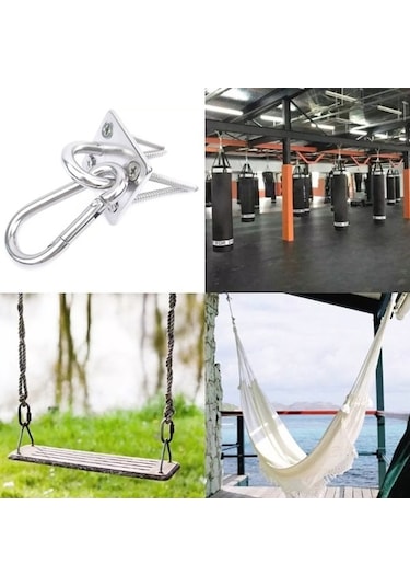 Novahub 2 Adet 8mm 316 Paslanmaz Çelik Tavan Kancası 2x Salıncak Askısı, Ağır Hizmet Kalitesi Çok Renkli