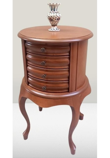Komodin Şifonyer Model 90388 4 Çekmeceli Tahin Aslan Ayak Bombe Silindir El Yapım